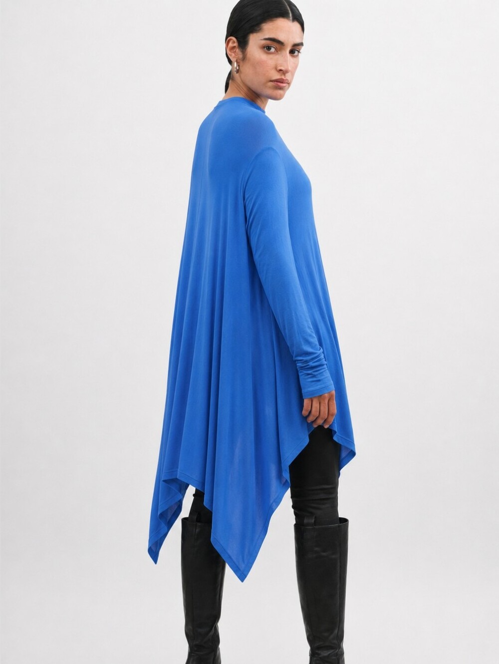 Women's Size 1X Shark bite Duster Cardigan Blue